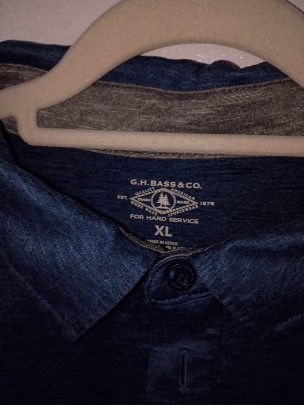 G.H. Bass & Co. Men's Dark Blue Casual Button-Down Shirt